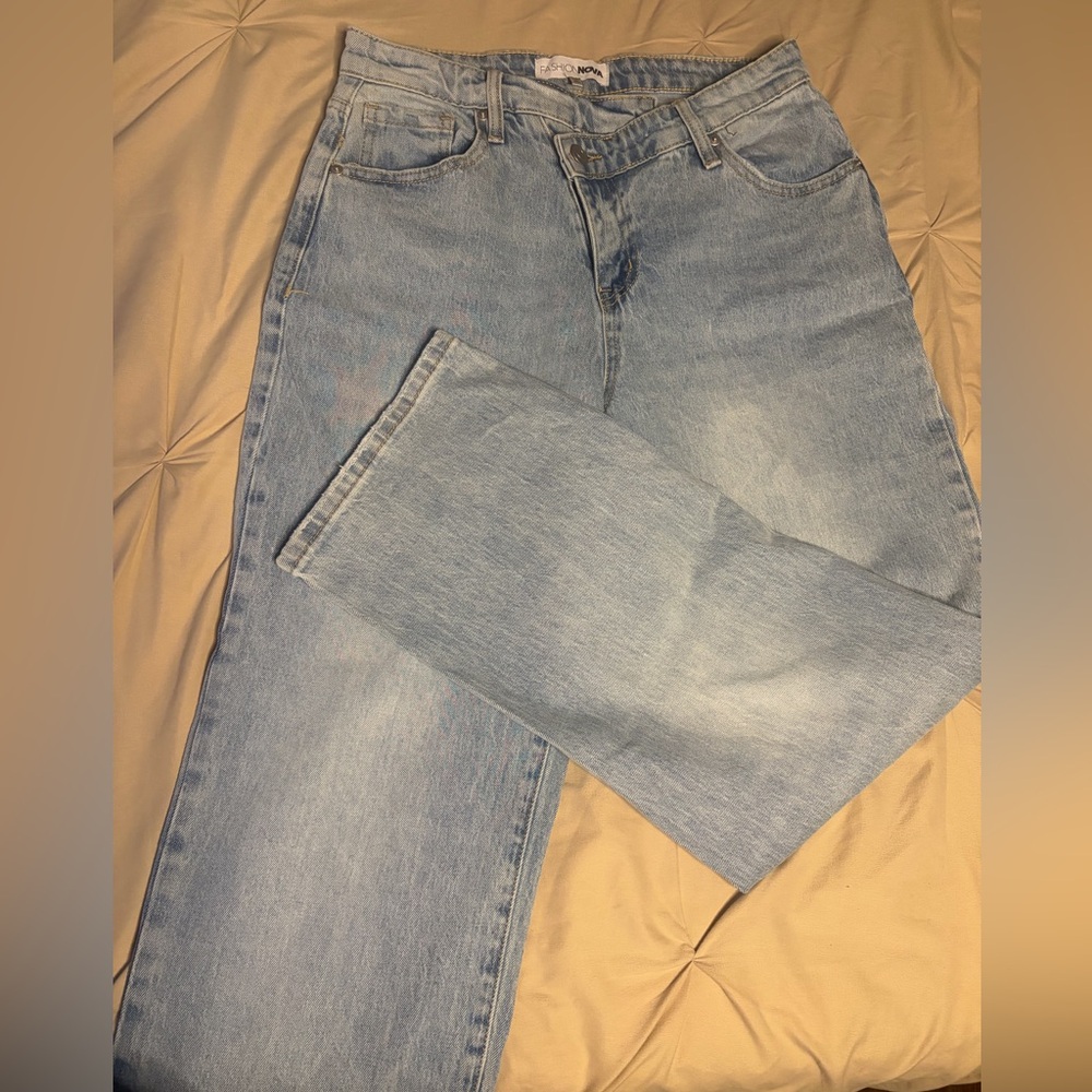 Fashion Nova Asymmetrical Button Jeans